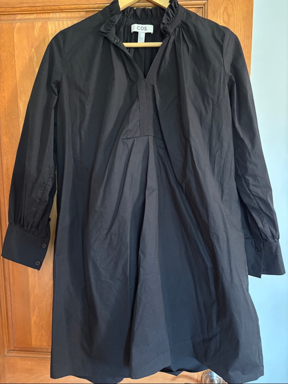 COS Black poplin dress
